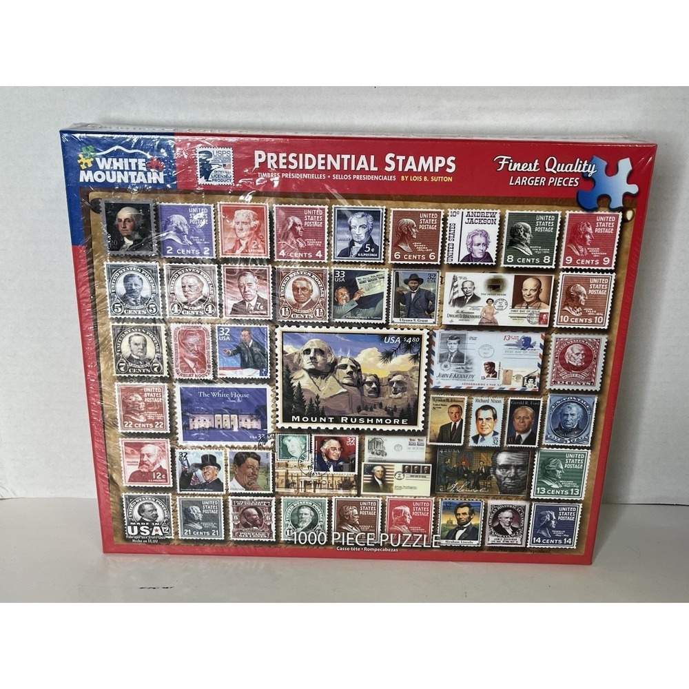 Presidential Stamps Puzzle 1000 pieces White Mountain Puzzles NEW